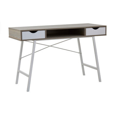 Bradbury Two Drawer Light Oak Veneer Desk - PN Home