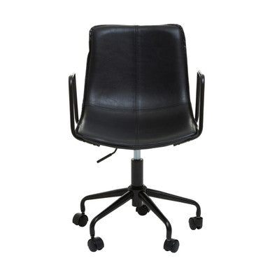 Branson Black Leather Effect Home Office Chair - PN Home