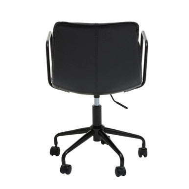 Branson Black Leather Effect Home Office Chair - PN Home