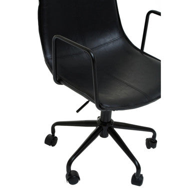 Branson Black Leather Effect Home Office Chair - PN Home