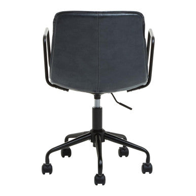 Branson Grey Leather Effect Home Office Chair - PN Home