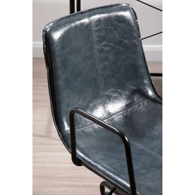 Branson Grey Leather Effect Home Office Chair - PN Home