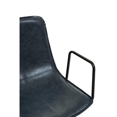 Branson Grey Leather Effect Home Office Chair - PN Home