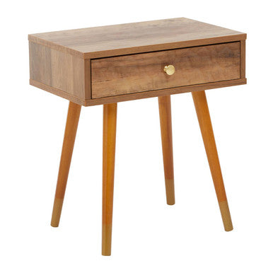 Frida Wood Veneer Bedside Table with 1 Drawer - PN Home