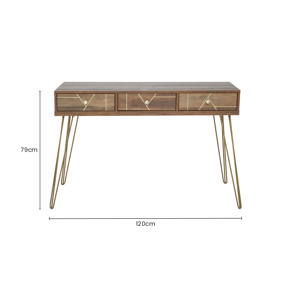Flori Three Drawer Desk - PN Home