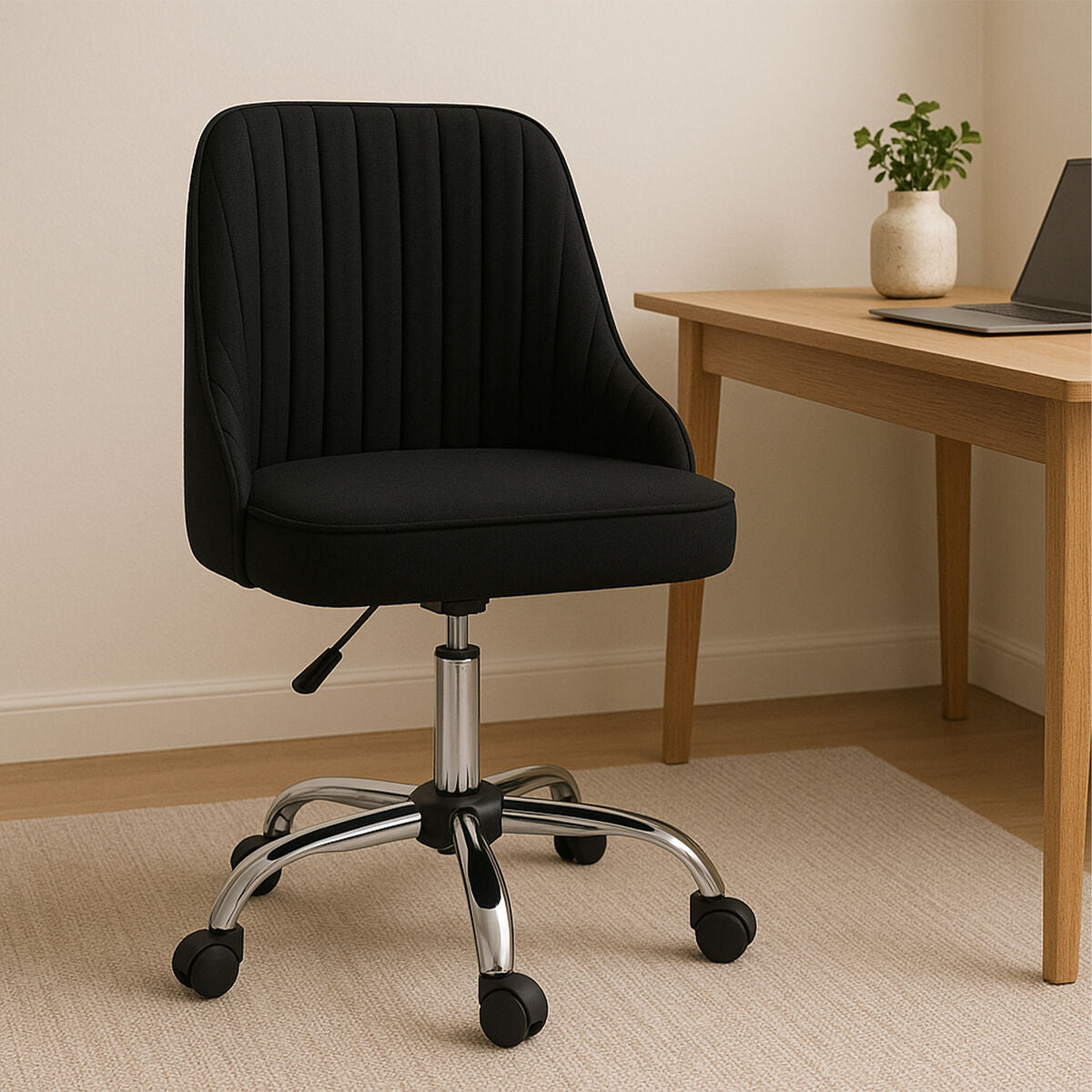 Alexi Black Fabric Home Office Chair - PN Home