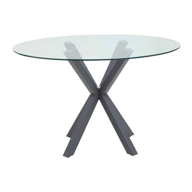 Salford Round Dining Table With Grey Metal Legs - PN Home