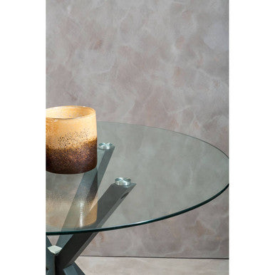 Salford Round Dining Table With Grey Metal Legs - PN Home