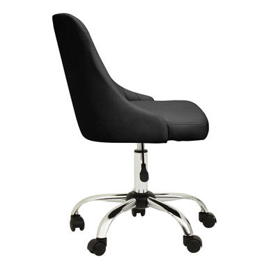 Brent Ribbed Black And Chrome Home Office Chair - PN Home
