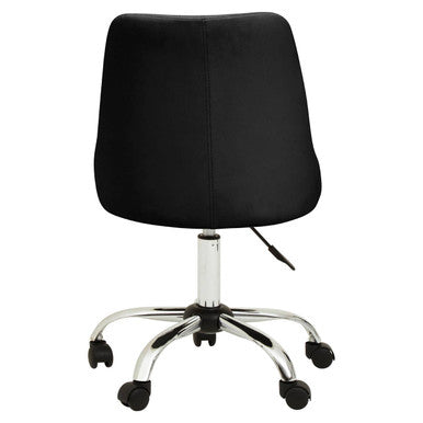 Brent Ribbed Black And Chrome Home Office Chair - PN Home
