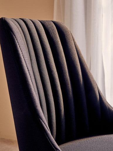 Brent Ribbed Black And Chrome Home Office Chair - PN Home