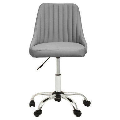 Brent Grey Leather Effect Home Office Chair - PN Home