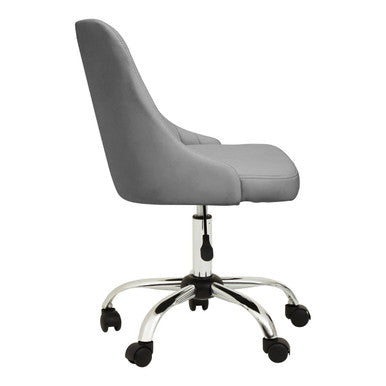 Brent Grey Leather Effect Home Office Chair - PN Home