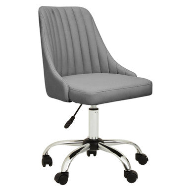 Brent Grey Leather Effect Home Office Chair - PN Home