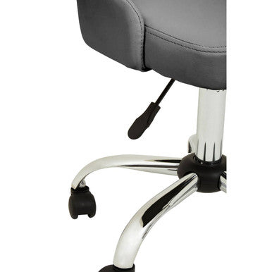 Brent Grey Leather Effect Home Office Chair - PN Home