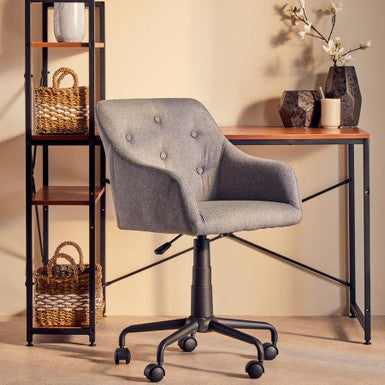 Brent Tufted Grey And Black Home Office Chair - PN Home