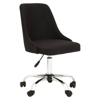 Brent Black And Chrome Home Office Chair - PN Home