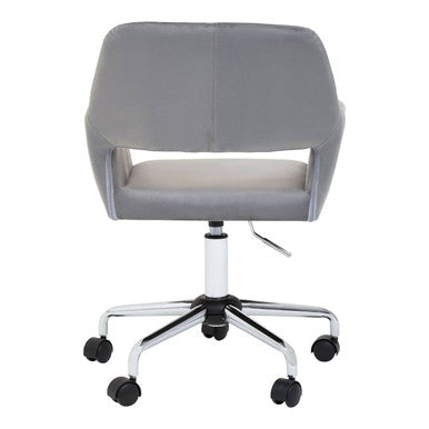 Brent Grey Velvet And Chrome Base Home Office Chair - PN Home