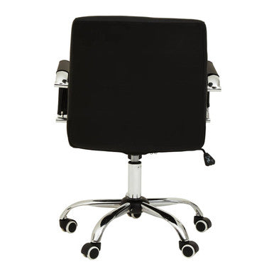 Brent Black Leather Effect And Chrome Home Office Chair - PN Home
