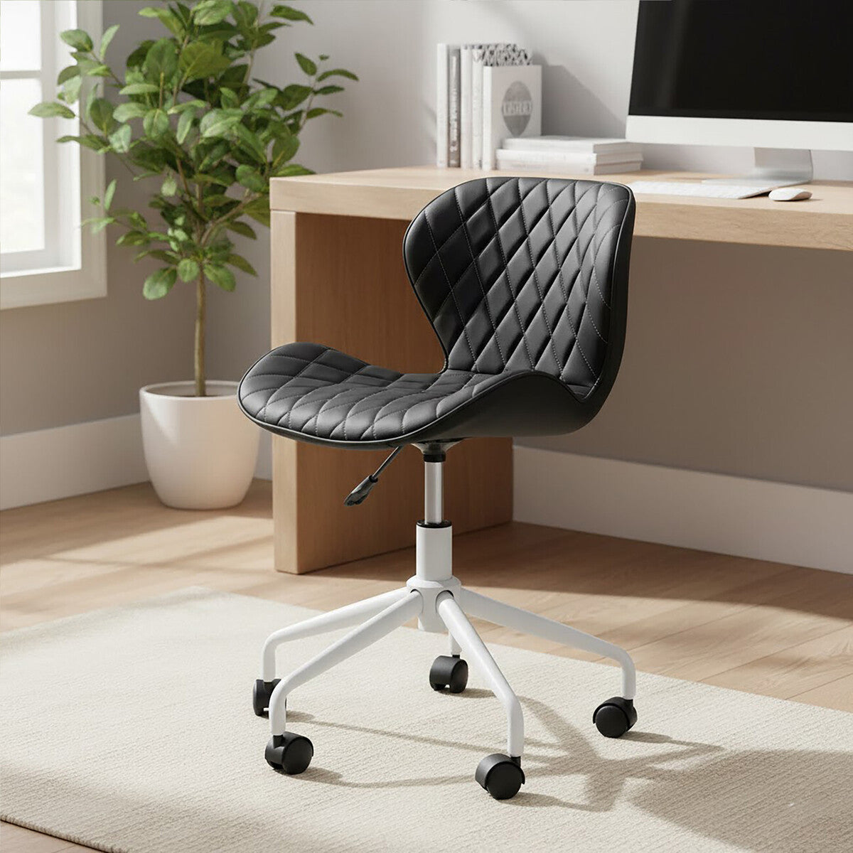 Brent Black And White Home Office Chair - PN Home