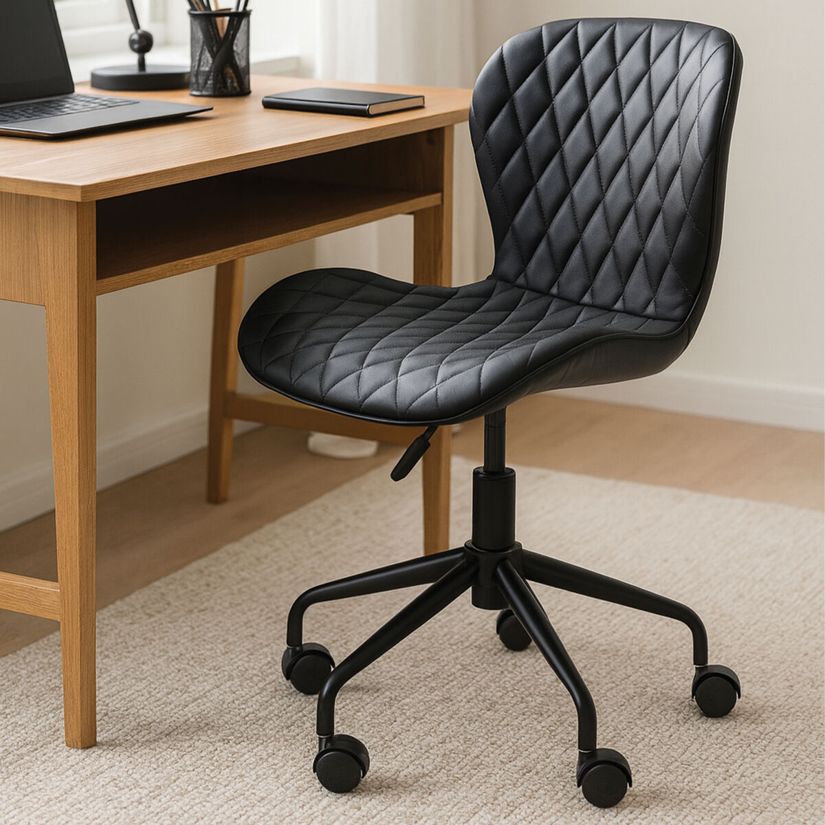 Brent Black Armless Home Office Chair - PN Home