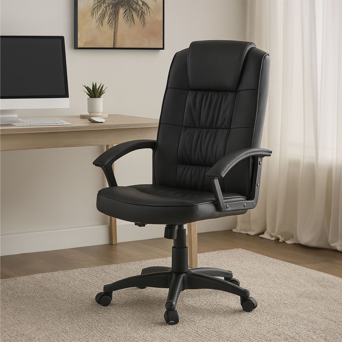 Brent Black Home Office Chair - PN Home