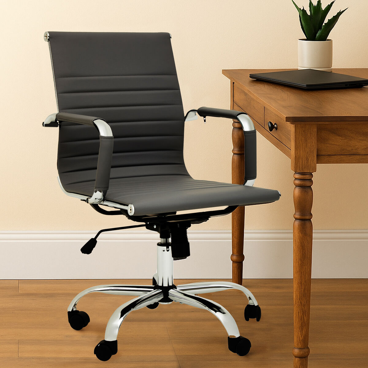 Brent Black Low Back Home Office Chair - PN Home