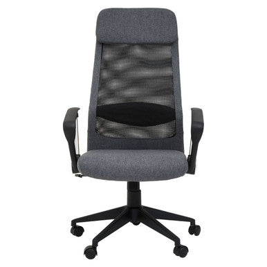 Brent Black Mesh And Grey Fabric Home Office Chair - PN Home