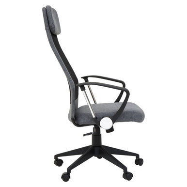 Brent Black Mesh And Grey Fabric Home Office Chair - PN Home