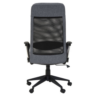 Brent Black Mesh And Grey Fabric Home Office Chair - PN Home