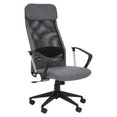 Brent Black Mesh And Grey Fabric Home Office Chair - PN Home