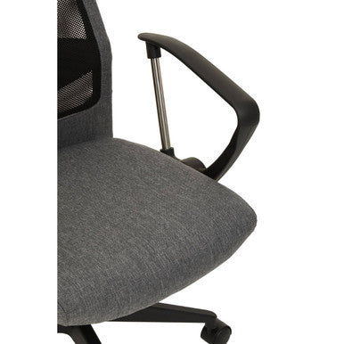 Brent Black Mesh And Grey Fabric Home Office Chair - PN Home