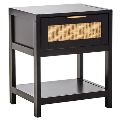 Sherman Black and Natural Bedside Table
