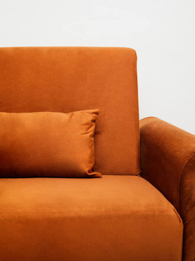 Hatton Burnt Orange Velvet Sofa Bed