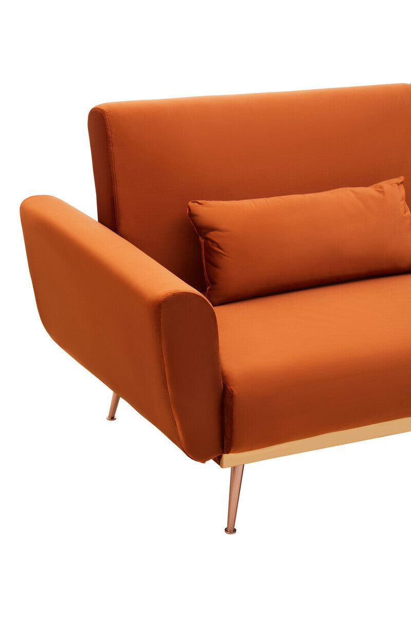 Hatton Burnt Orange Velvet Sofa Bed