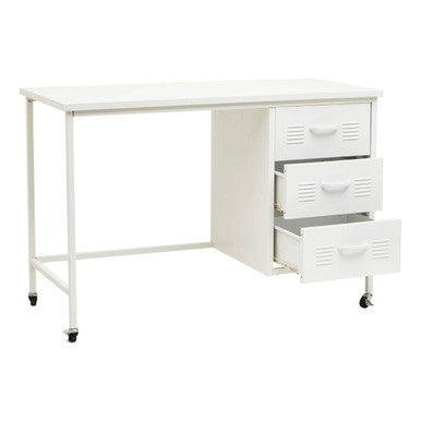 Academy Three Drawer White Desk - PN Home