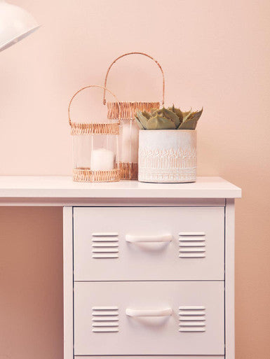 Academy Three Drawer White Desk - PN Home