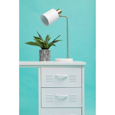 Academy Three Drawer White Desk