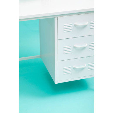 Academy Three Drawer White Desk - PN Home