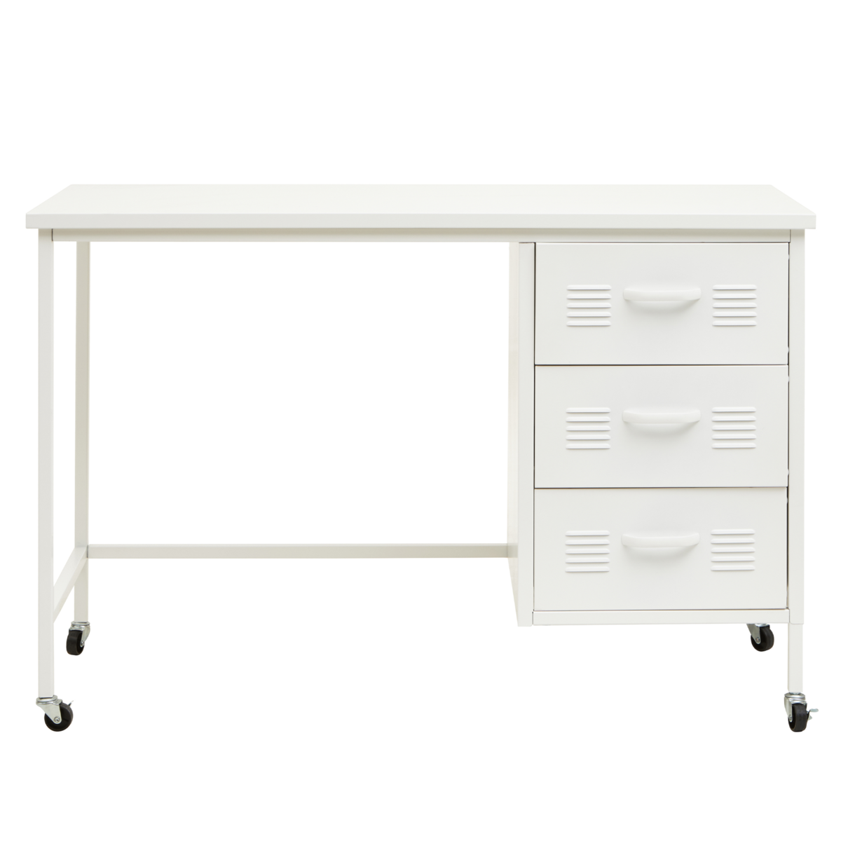 Academy Three Drawer White Desk - PN Home
