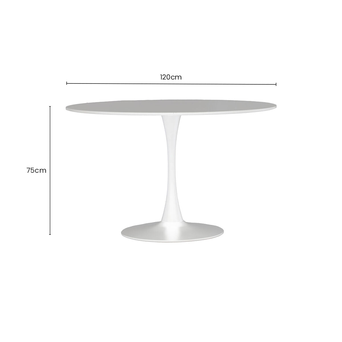Laila Large White Round Dining Table - PN Home