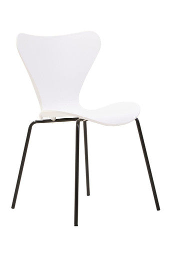 Laila White Seat and Black Legs Dining Chair - PN Home