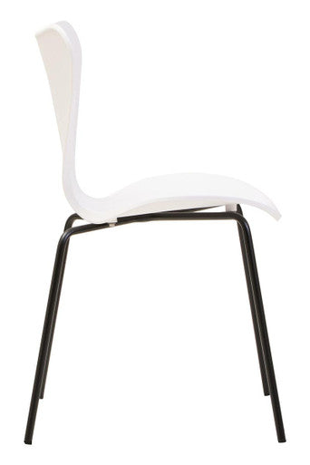 Laila White Seat and Black Legs Dining Chair - PN Home