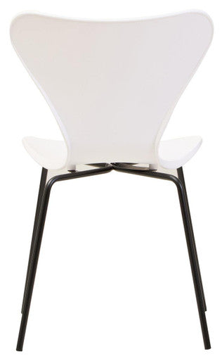 Laila White Seat and Black Legs Dining Chair - PN Home