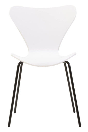 Laila White Seat and Black Legs Dining Chair - PN Home