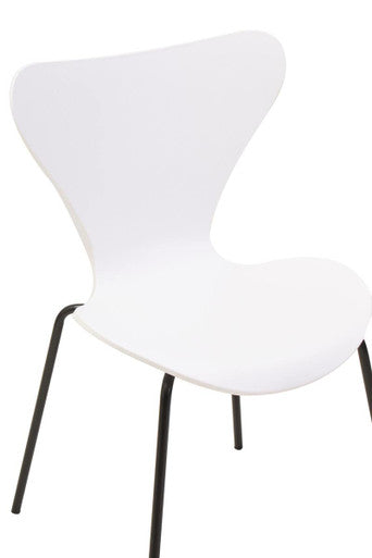 Laila White Seat and Black Legs Dining Chair - PN Home