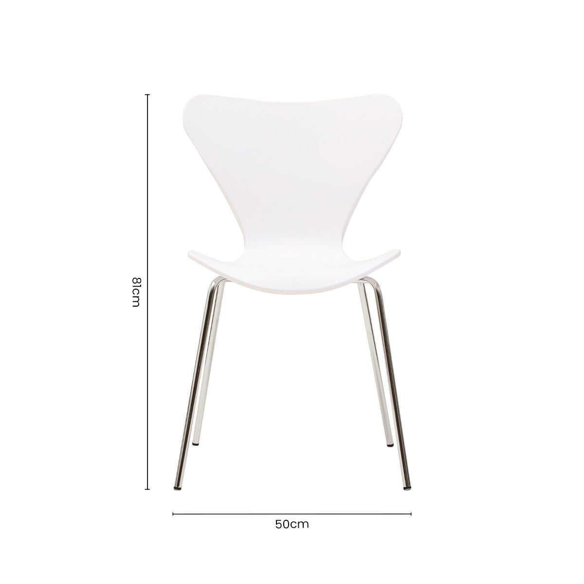 Laila White Seat And Silver Chrome Legs Dining Chair