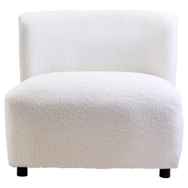 Montreal Ivory Boucle Effect Armless Lounge Chair - PN Home