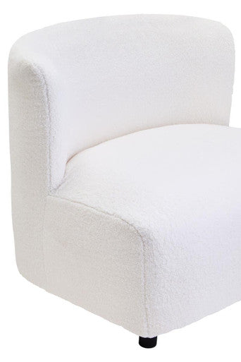 Montreal Ivory Boucle Effect Armless Lounge Chair - PN Home