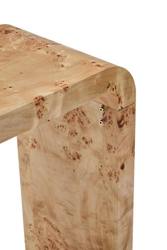 Mota Burl Wood Design Curved Console Table